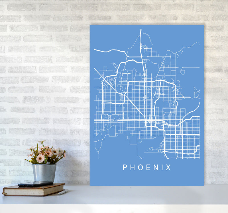 Phoenix Map Blueprint Art Print by Pixy Paper A1 Black Frame