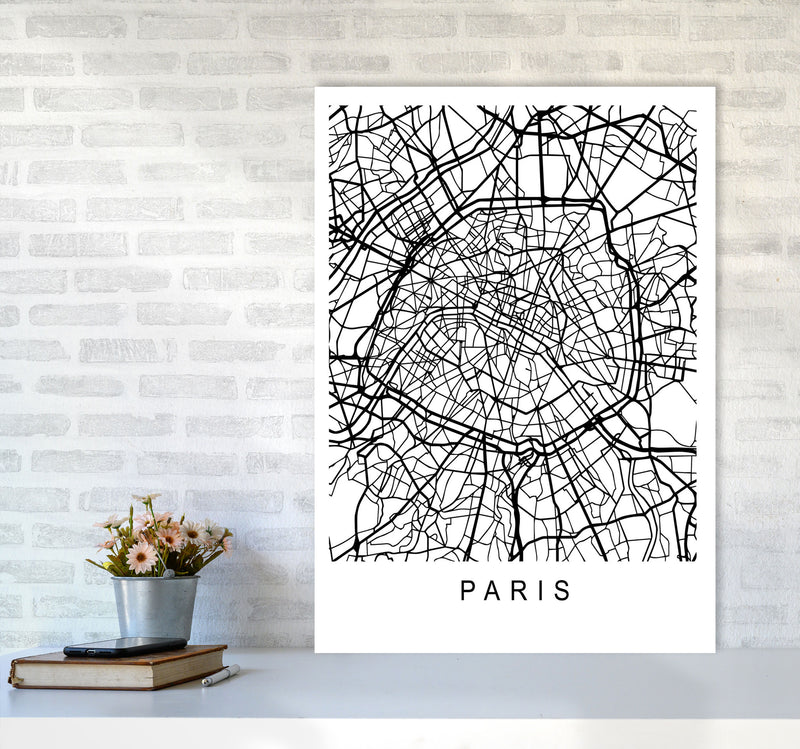 Paris Map Art Print by Pixy Paper A1 Black Frame