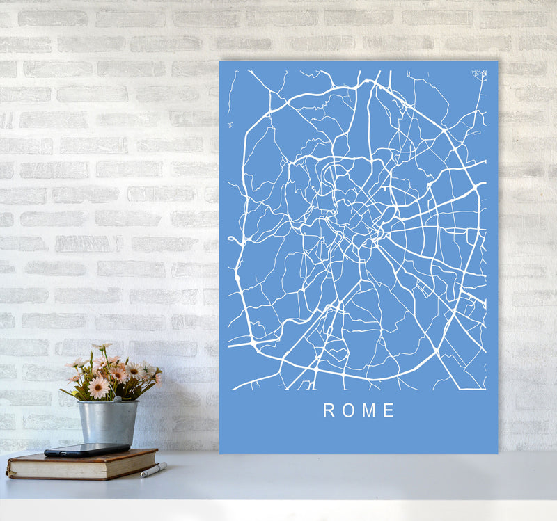 Rome Map Blueprint Art Print by Pixy Paper A1 Black Frame