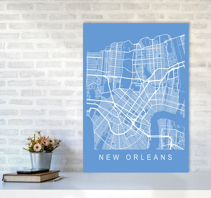 New Orleans Map Blueprint Art Print by Pixy Paper A1 Black Frame