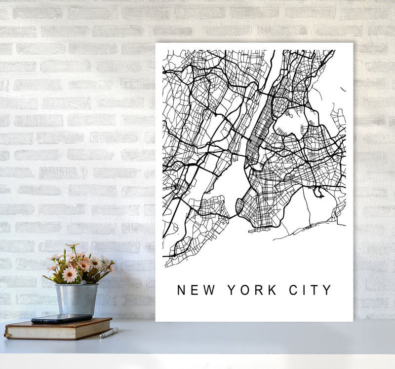 New York City Map Art Print by Pixy Paper A1 Black Frame