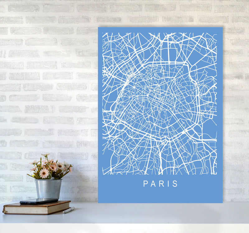 Paris Map Blueprint Art Print by Pixy Paper A1 Black Frame