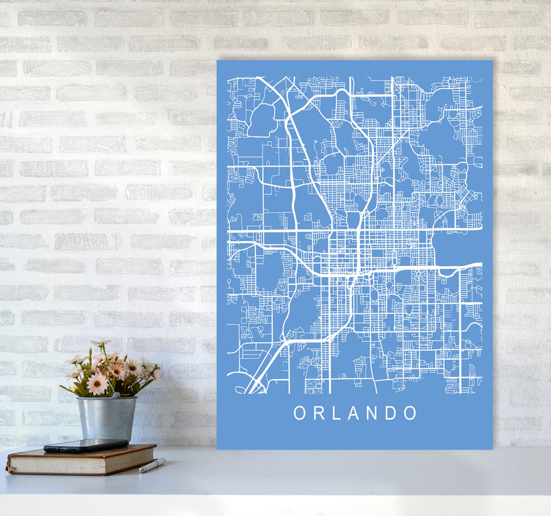 Orlando Map Blueprint Art Print by Pixy Paper A1 Black Frame