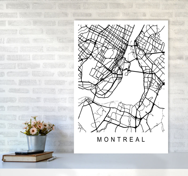 Montreal Map Art Print by Pixy Paper A1 Black Frame