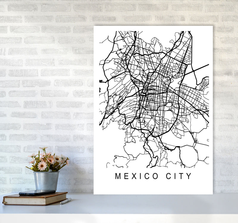 Mexico Map Art Print by Pixy Paper A1 Black Frame
