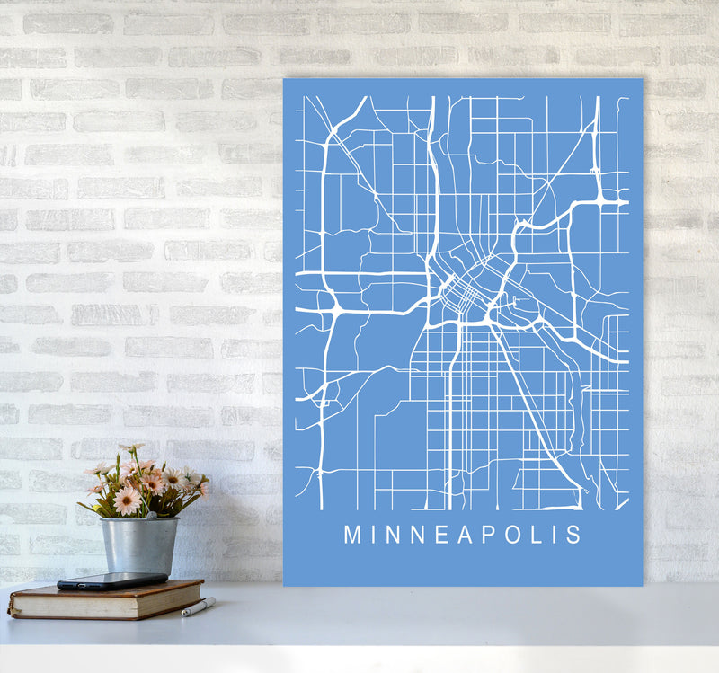 Minneapolis Map Blueprint Art Print by Pixy Paper A1 Black Frame