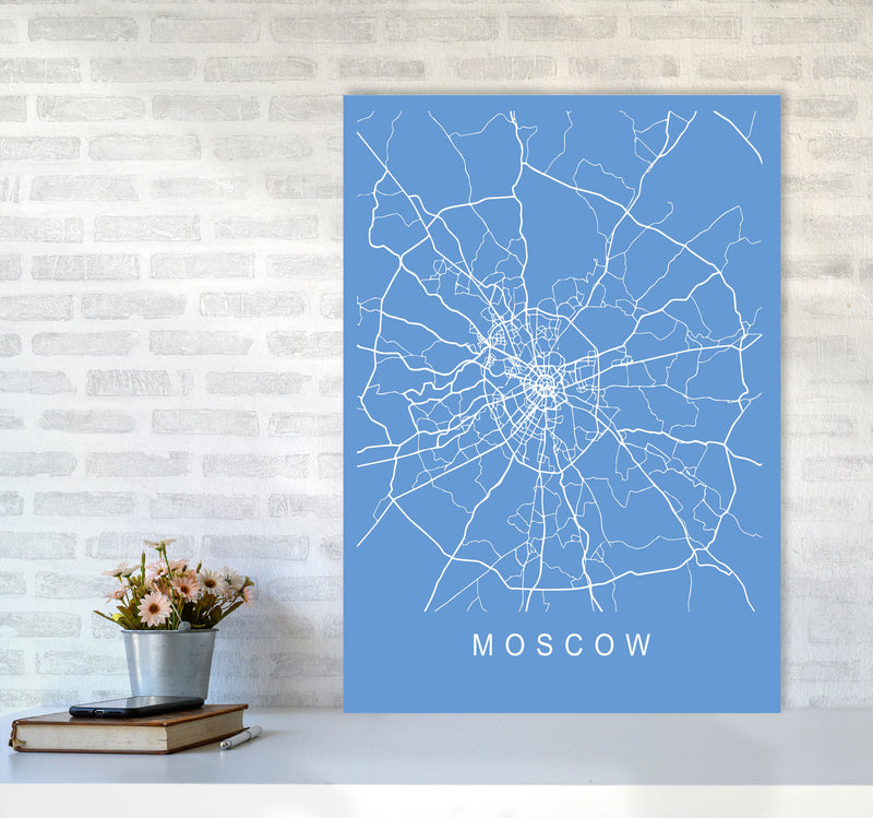 Moscow Map Blueprint Art Print by Pixy Paper A1 Black Frame