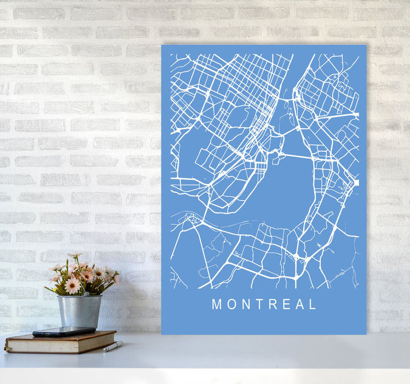 Montreal Map Blueprint Art Print by Pixy Paper A1 Black Frame