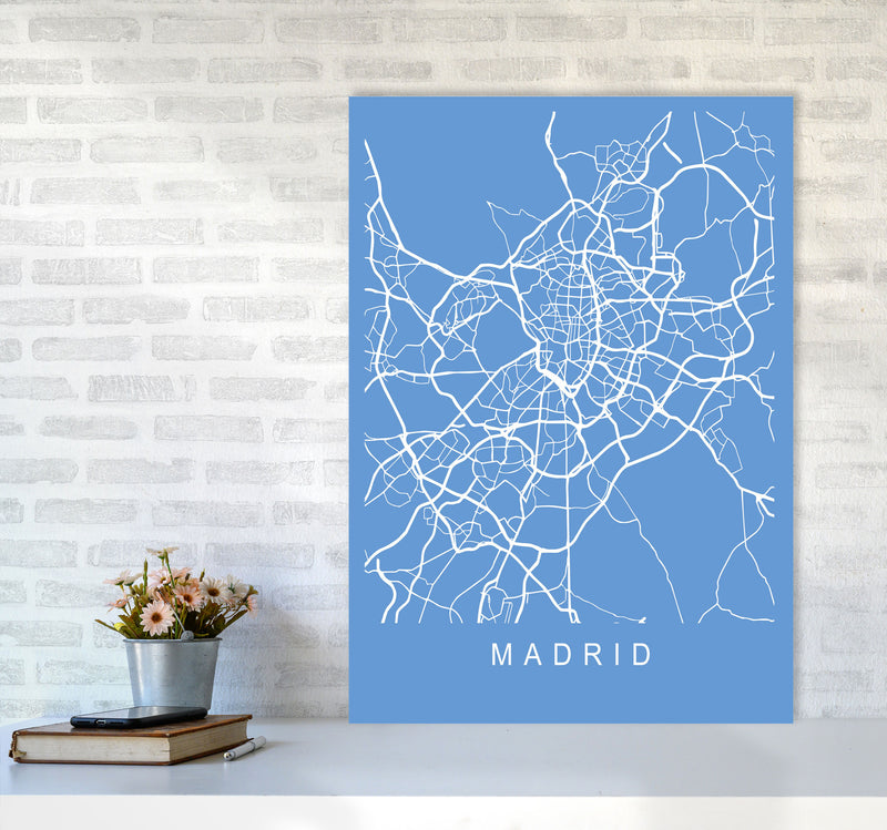 Madrid Map Blueprint Art Print by Pixy Paper A1 Black Frame