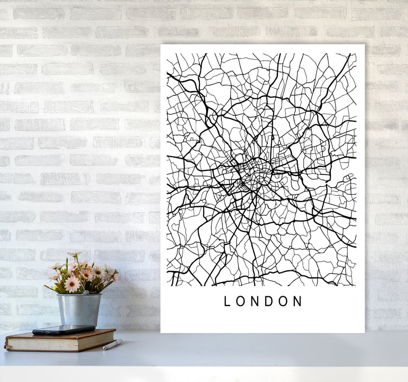 London Map Art Print by Pixy Paper A1 Black Frame