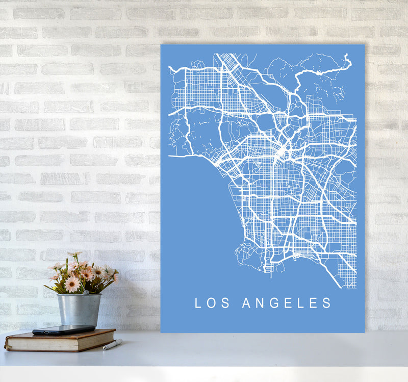 Los Angeles Map Blueprint Art Print by Pixy Paper A1 Black Frame