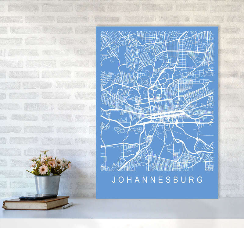 Johannesburg Map Blueprint Art Print by Pixy Paper A1 Black Frame