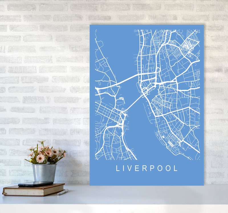Liverpool Map Blueprint Art Print by Pixy Paper A1 Black Frame