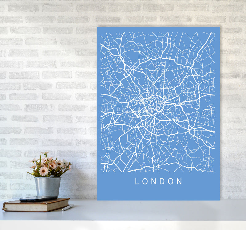 London Map Blueprint Art Print by Pixy Paper A1 Black Frame