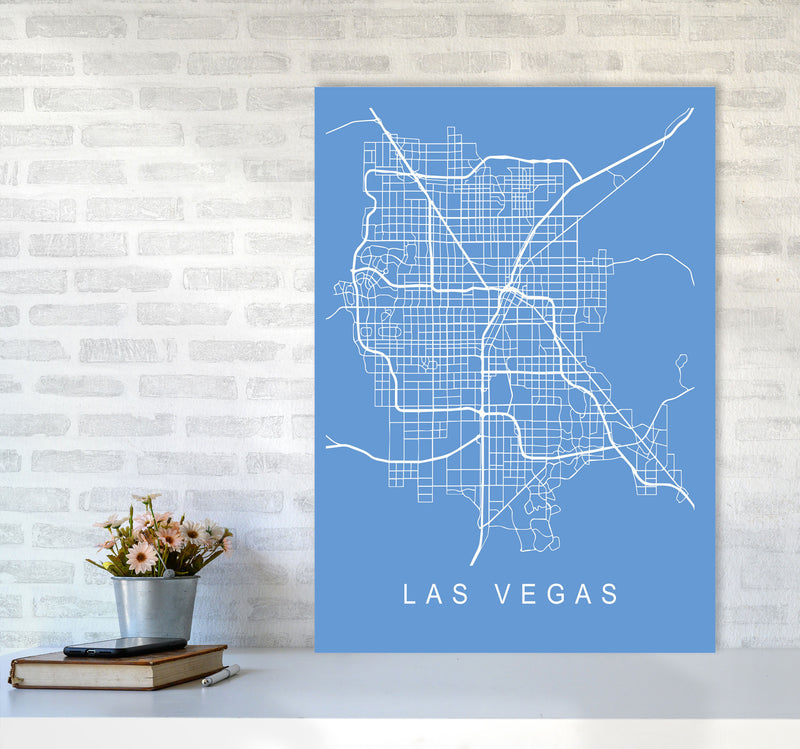 Las Vegas Map Blueprint Art Print by Pixy Paper A1 Black Frame