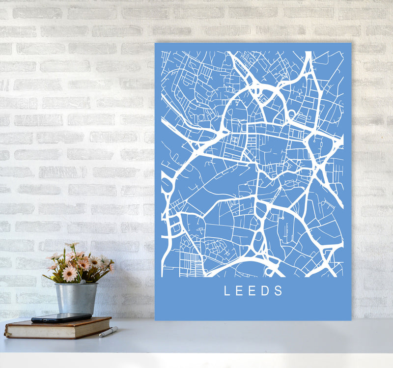 Leeds Map Blueprint Art Print by Pixy Paper A1 Black Frame
