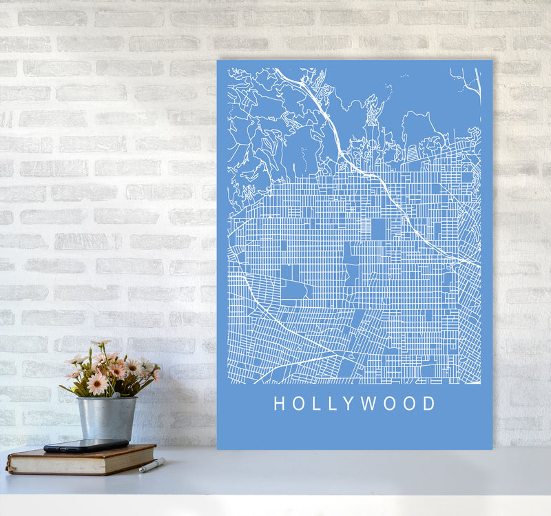 Hollywood Map Blueprint Art Print by Pixy Paper A1 Black Frame