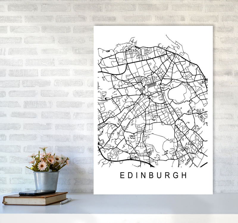 Edinburgh Map Art Print by Pixy Paper A1 Black Frame