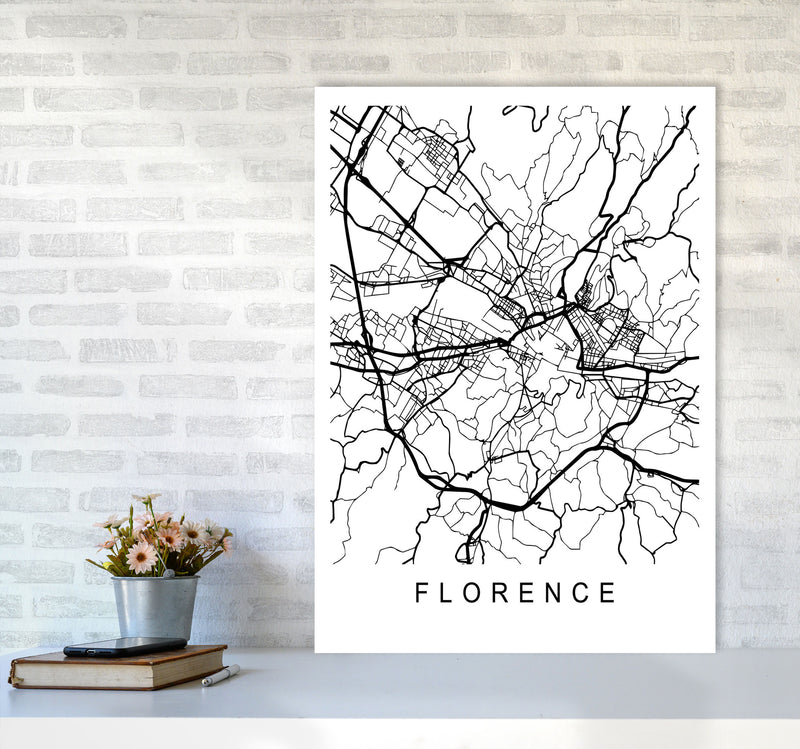Florence Map Art Print by Pixy Paper A1 Black Frame