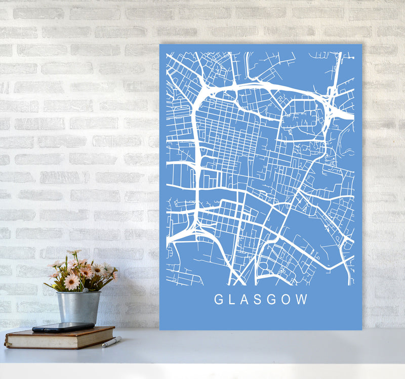Glasgow Map Blueprint Art Print by Pixy Paper A1 Black Frame