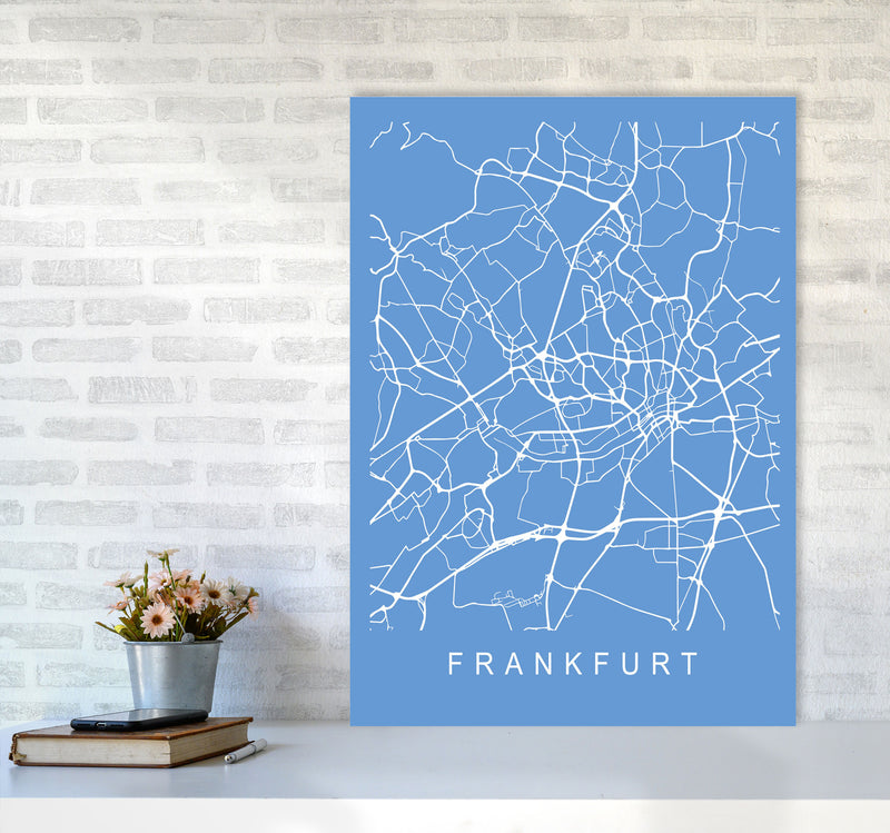 Frankfurt Map Blueprint Art Print by Pixy Paper A1 Black Frame