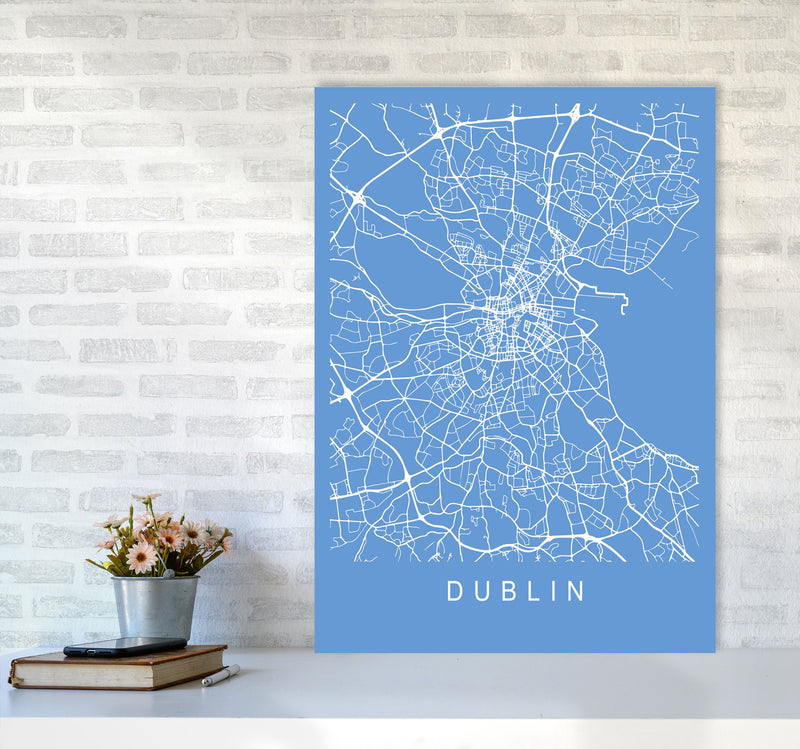 Dublin Map Blueprint Art Print by Pixy Paper A1 Black Frame