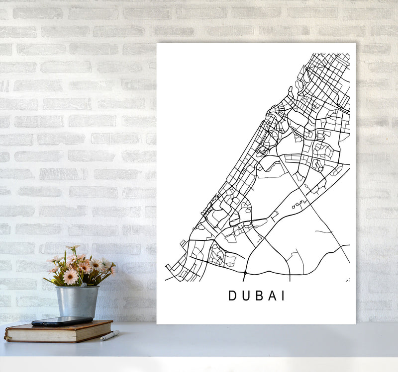 Dubai Map Art Print by Pixy Paper A1 Black Frame
