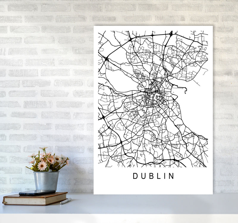 Dublin Map Art Print by Pixy Paper A1 Black Frame