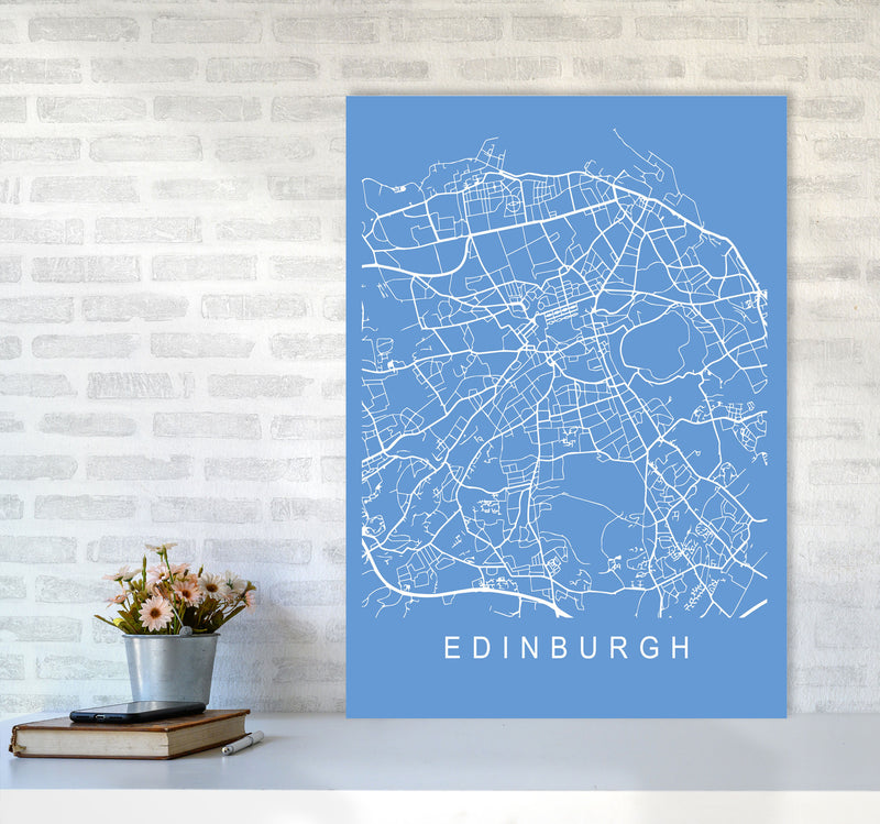Edinburgh Map Blueprint Art Print by Pixy Paper A1 Black Frame