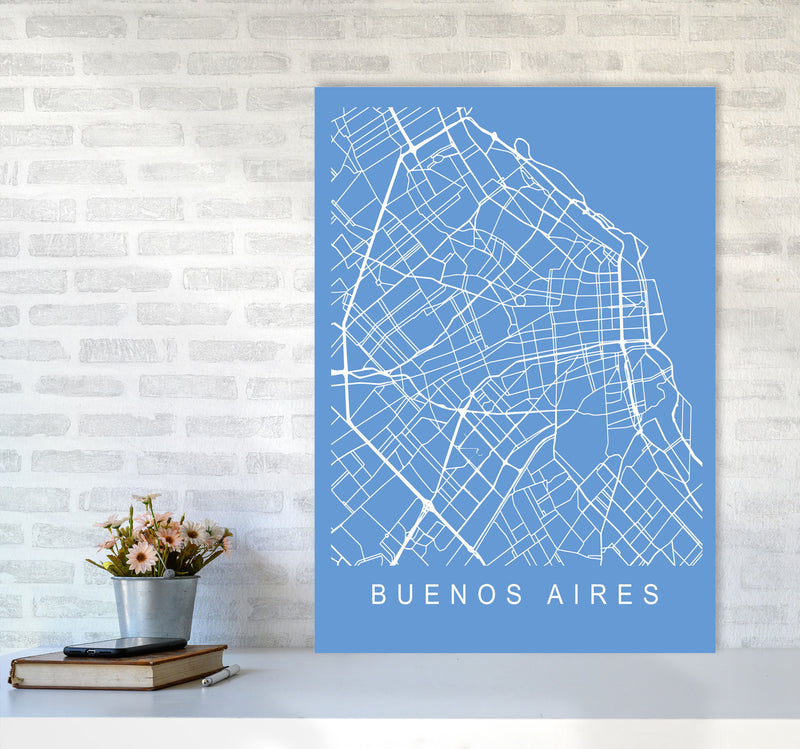 Buenos Aires Map Blueprint Art Print by Pixy Paper A1 Black Frame