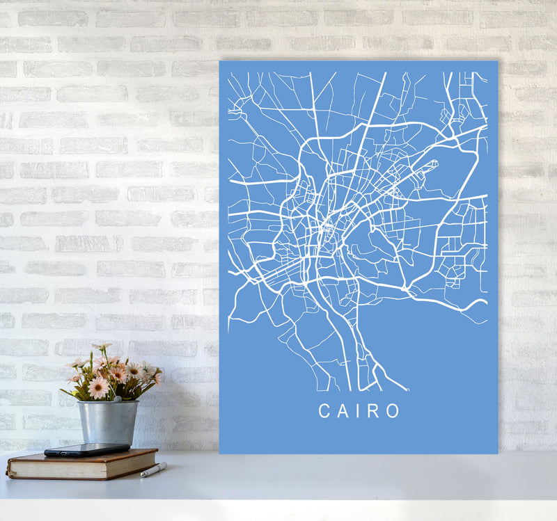 Cairo Map Blueprint Art Print by Pixy Paper A1 Black Frame