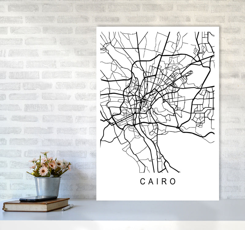Cairo Map Art Print by Pixy Paper A1 Black Frame