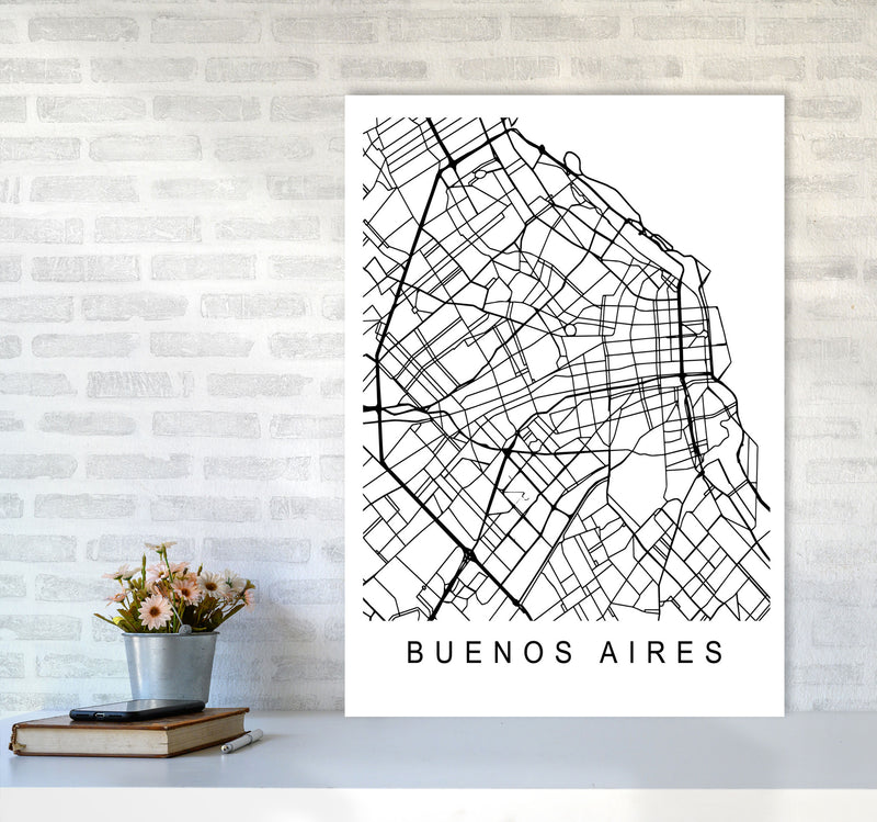 Buenos Aires Map Art Print by Pixy Paper A1 Black Frame