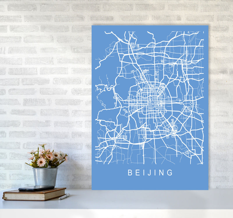 Beijing Map Blueprint Art Print by Pixy Paper A1 Black Frame