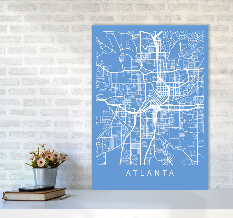 Atlanta Map Blueprint Art Print by Pixy Paper A1 Black Frame