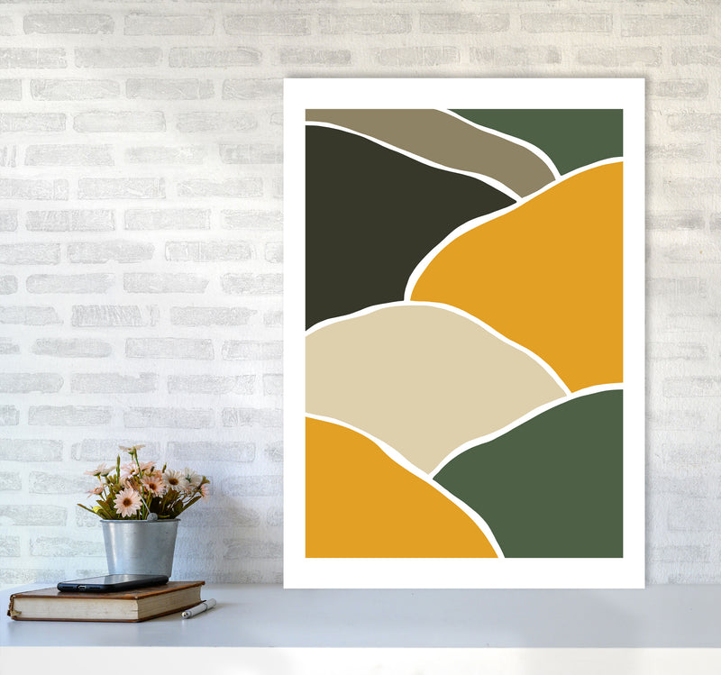 Wild Collection Hills Abstract Art Print by Pixy Paper A1 Black Frame