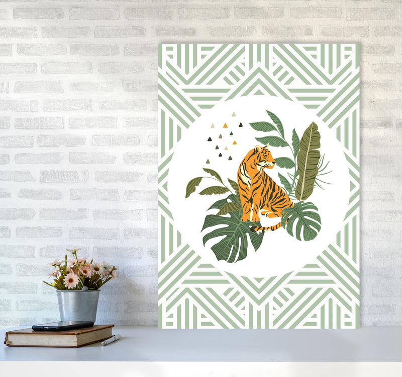 Wild Collection Aztec Tiger Art Print by Pixy Paper A1 Black Frame