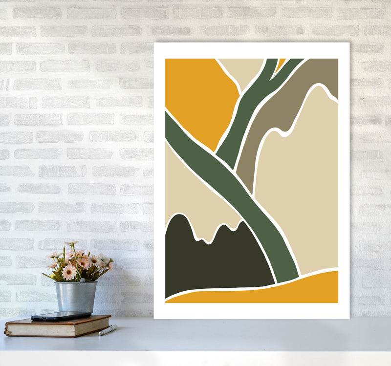 Wild Collection Mountains Abstract Art Print by Pixy Paper A1 Black Frame