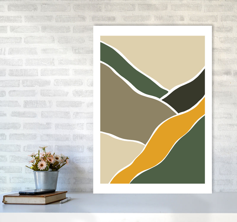 Wild Collection Rocky Roads Abstract Art Print by Pixy Paper A1 Black Frame