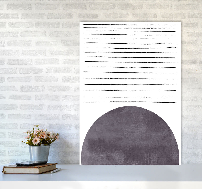 Sun lines pink cotton Art Print by Pixy Paper A1 Black Frame