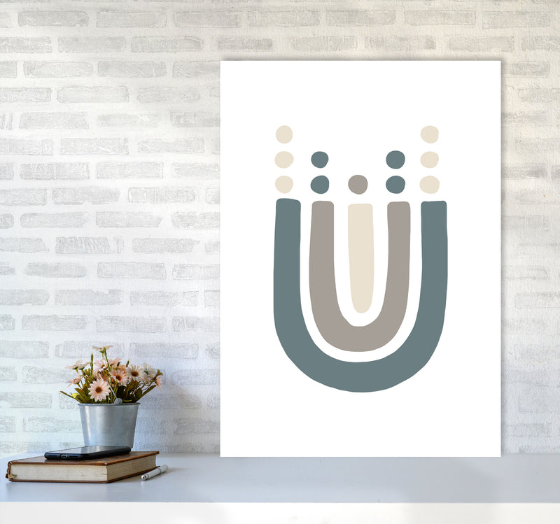 Inspired Upside Down Natural Rainbow White Art Print by Pixy Paper A1 Black Frame
