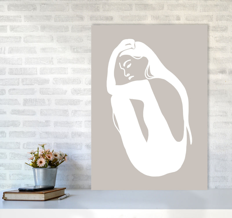 Inspired Stone Woman Silhouette Art Print by Pixy Paper A1 Black Frame