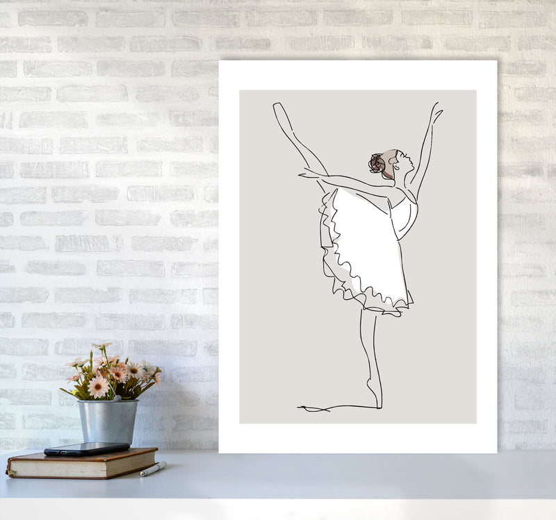 Inspired Stone Ballerina Art Print by Pixy Paper A1 Black Frame