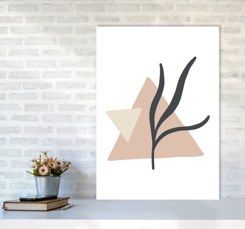Inspired Pink Triangle Abstract Art Print by Pixy Paper A1 Black Frame