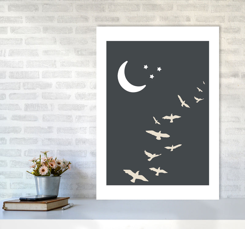 Inspired Off Black Night Sky Art Print by Pixy Paper A1 Black Frame