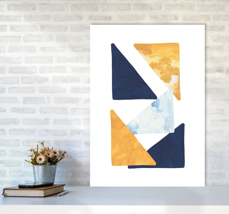Horizon Abstract Triangles  Art Print by Pixy Paper A1 Black Frame