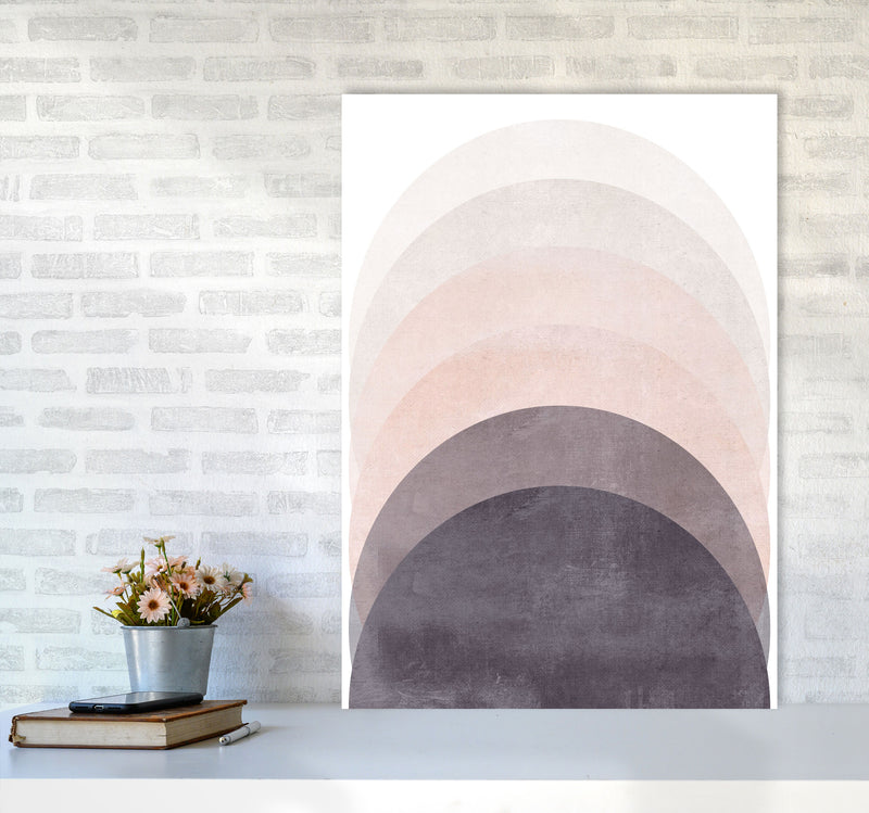 Gradient Sun rising cotton pink Art Print by Pixy Paper A1 Black Frame