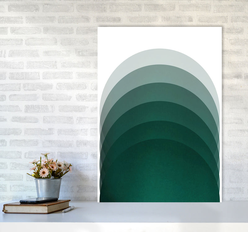 Gradient Sun rising emerald Art Print by Pixy Paper A1 Black Frame