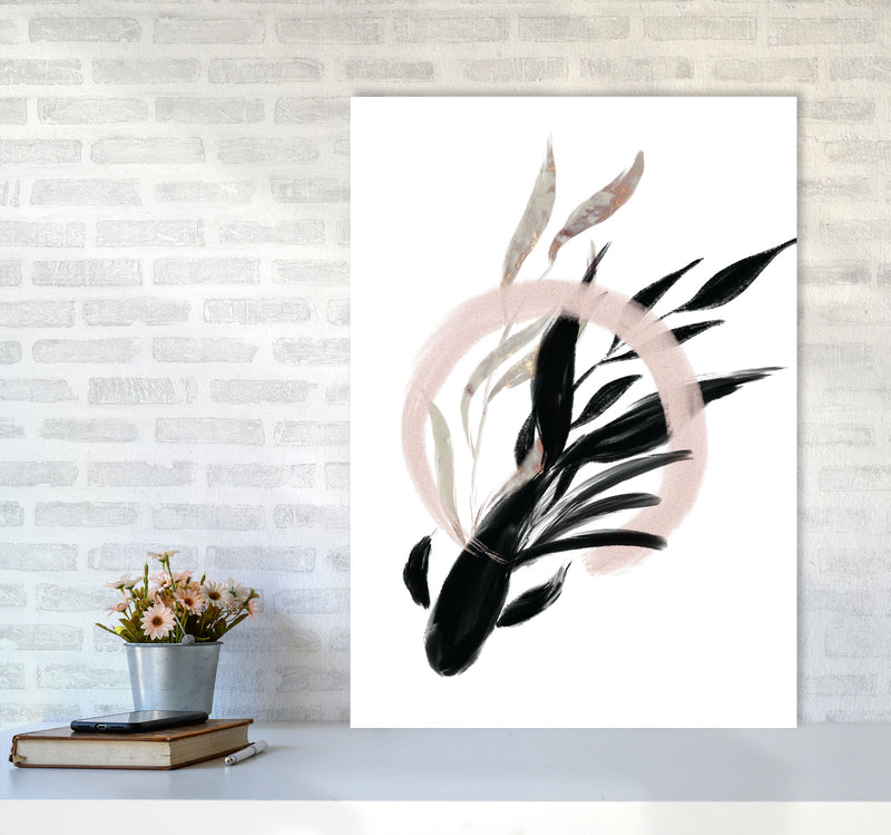 Delicate Floral Fish 02 Art Print by Pixy Paper A1 Black Frame