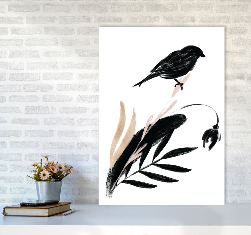 Delicate Floral Bird 04 Art Print by Pixy Paper A1 Black Frame